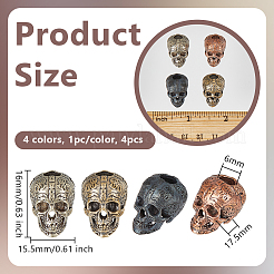 4 шт. 4-х цветные латунные европейские бусины&nbsp;OPDL-OC0001-01B