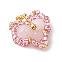 Pendenti a forma di cuore con perline di vetro&nbsp;PALLOY-MZ00466-04