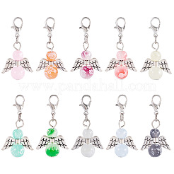 20 шт. 10-х цветные подвесные украшения из сплава и стекла&nbsp;PALLOY-TAC0211