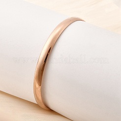 Простые браслеты из нержавеющей стали 304 для женщин&nbsp;BJEW-V004-02B-RG