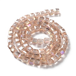 Chapelets de perles en verre électroplaqué&nbsp;LS-EGLA-D018-6x6mm-75
