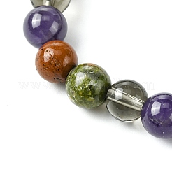 Synthetischer Rauchquarz & natürlicher Unakit & Amethyst & roter Jaspis&nbsp;BJEW-JB10910-07