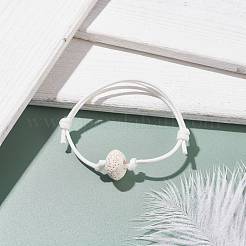Bracciale in cordoncino con perline di roccia lavica naturale&nbsp;BJEW-JB07681-01
