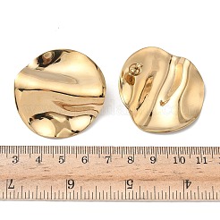 Плоские круглые серьги-гвоздики из нержавеющей стали 304&nbsp;EJEW-K268-56G