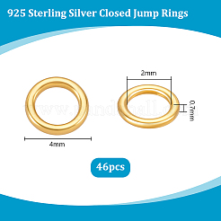 46 шт. 925 спаянных закрытых соединительных кольца из стерлингового серебра&nbsp;STER-PH0004-24