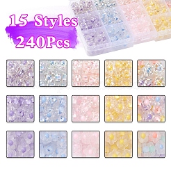 240шт 15 стиля прозрачные акриловые бусины&nbsp;TACR-YW0001-39