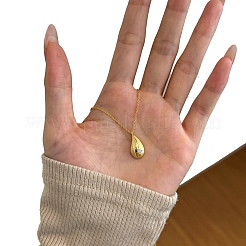 Ожерелья с подвеской в форме капли 925 из стерлингового серебра с микропаве из кубического циркония&nbsp;NJEW-K279-05MG