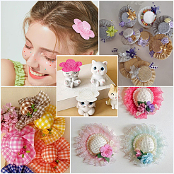 30 Stück 3 Farben Stoffpuppenhut&nbsp;AJEW-SC0031-32