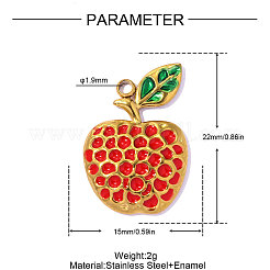 Pendentifs en acier inoxydable 304 émaillés&nbsp;STAS-OY017-34G