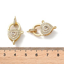 Застежки-лобстеры с прозрачным кубическим цирконием и латунным паве&nbsp;KK-M287-07G-B