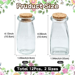 12шт 2 стиля стеклянная бутылка&nbsp;CON-YW0001-63