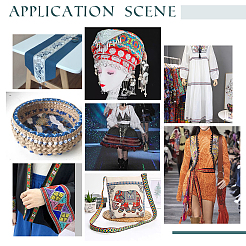 Вышивка полиэфирными лентами в этническом стиле&nbsp;OCOR-WH0070-10D-11