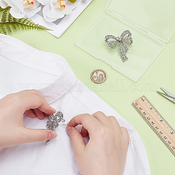 2 шт. броши из сплава и стекла в форме банта для одежды рюкзака&nbsp;JEWB-PH0001-42