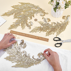 Paillettes brodées de soie en fil d'or et d'argent&nbsp;DIY-WH0816-144A