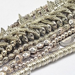 Смешанные тибетский стиль сплава бисер пряди&nbsp;TIBEB-O007-27-NR