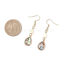 5 пара латунных эмалевых серег-подвесок 5 стилей&nbsp;EJEW-JE06570