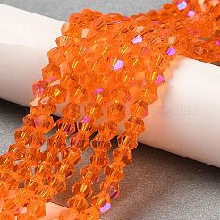 Transparentes perles de verre de galvanoplastie brins&nbsp;LS-EGLA-A039-T3mm-L11