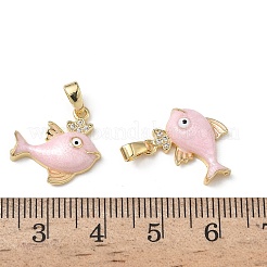 Pendentifs avec zircon cubiques à micro-pavés en laiton&nbsp;KK-F924-19A-G01