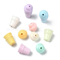 60шт 2 стиля непрозрачные акриловые бусины&nbsp;SACR-CJ0001-86