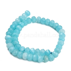 Rangs de perles de jade blanc naturel teintées et facettées&nbsp;GG-CBAE966-01B-M