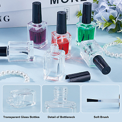 Прозрачный стакан с пластиковой пустой бутылкой лака для ногтей&nbsp;AJEW-GF0009-74C