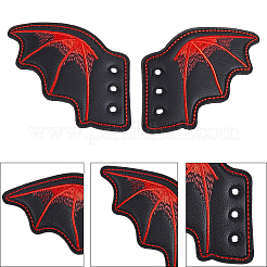 3 пара 3 цветов пряжки для обуви из искусственной кожи на Хэллоуин для аксессуаров для обуви своими руками&nbsp;AJEW-GF0011-81