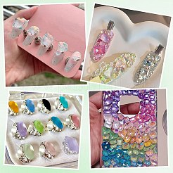 30 шт. 2 стиля кабошонов из матового стекла со стразами&nbsp;FIND-PH0021-95