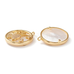 Ciondoli in vero ottone placcato oro 18k con micro pavé di zirconi chiari&nbsp;ZIRC-Z007-22F