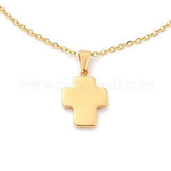 Colliers pendentifs croix en acier inoxydable 304 avec mauvais œil&nbsp;STAS-B021-05