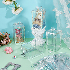 Faltbare Geschenkverpackungsboxen aus transparentem PVC mit Herzdruck&nbsp;CON-WH0085-192C-02