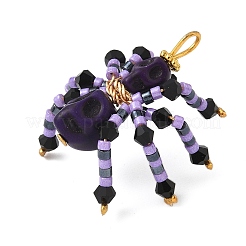 Подвески из окрашенной синтетической бирюзы и стеклянных бусин на тему Хэллоуина&nbsp;PALLOY-MZ00774-06