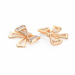 Латунные микропаве прозрачные подвески с фианитом&nbsp;KK-S364-255