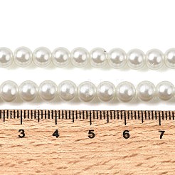 Круглые бусины из экологически чистого окрашенного стекла с жемчугом&nbsp;HY-A008-6mm-RB001