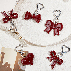5 шт. 5 стиля акриловых бантов и подвесок в форме сердца&nbsp;KEYC-BBC0001-13