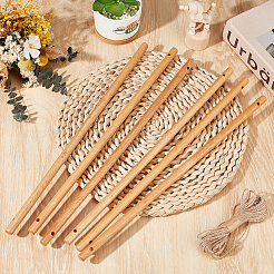 Bâtons ronds en bois artisanaux à faire soi-même avec double trou&nbsp;DIY-WH0622-524A