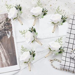 Бутоньерка из искусственного цветка из шелковой ткани&nbsp;AJEW-WH0258-295