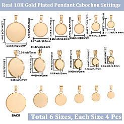 24 pz 6 stili 304 impostazioni cabochon pendente in acciaio inossidabile&nbsp;STAS-BBC0011-06