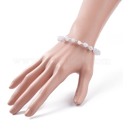 Braccialetto di perline intrecciato in agata blu naturale&nbsp;BJEW-JB07998-08