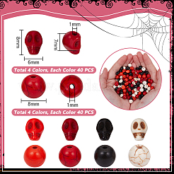 320шт. набор из 8-х видов окрашенных синтетических бирюзовых бусин&nbsp;G-UN0001-42