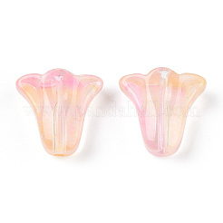 Rocíe cuentas de vidrio transparentes pintados&nbsp;GLAA-D006-20I