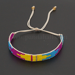Braccialetto di perline intrecciate con semi di miyuki&nbsp;BJEW-P269-42