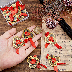 12 шт. 6 стильных латунных подвесных монетных украшений&nbsp;AJEW-FH00027