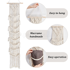 1шт хлопок с деревянной настенной вешалкой для шляп&nbsp;ODIS-PH0001-77