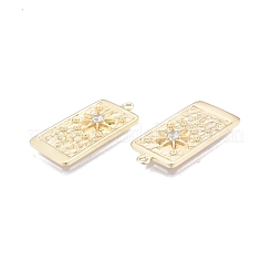 Латунные микропаве прозрачные подвески с фианитом&nbsp;KK-G432-18G