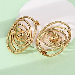 Овальные серьги-гвоздики из нержавеющей стали 304&nbsp;EJEW-L304-08G