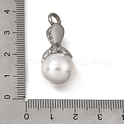 Gedenkanhänger aus Edelstahl 304 und ABS-Kunststoff mit Perle&nbsp;PL-CBA387B-01P