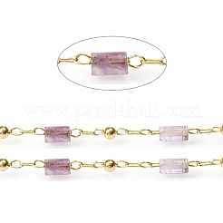 Chaînes de perles d'améthyste naturelles faites à la main de 3.28 pied&nbsp;X-CHC-E021-01I