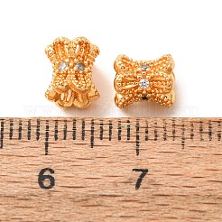 Laiton micro pavé de perles de zircone cubique claires&nbsp;KK-CBA25B2-06G