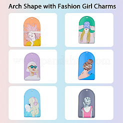 36шт 6 стиля прозрачные акриловые подвески&nbsp;KY-DC0001-14