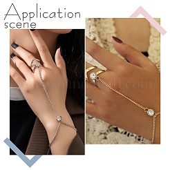 2 set di braccialetti con anello e strass di cristallo di 2 colori&nbsp;BJEW-AN0001-17